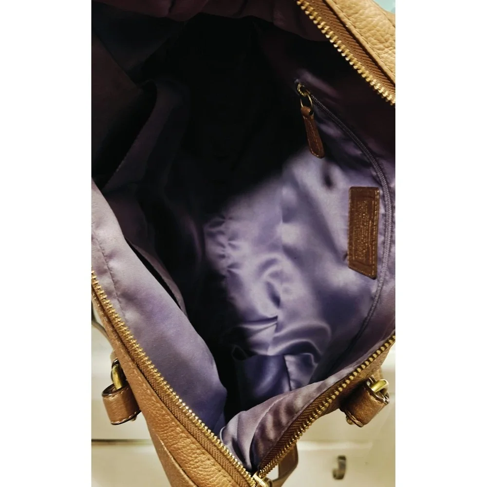 Coach Alexandra Tote/Shoulder Bag Bronze Leather Pre-owned